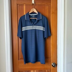 Adidas Men’s Puremotion Golf Polo Shirt, Short Sleeve, Blue, Size L